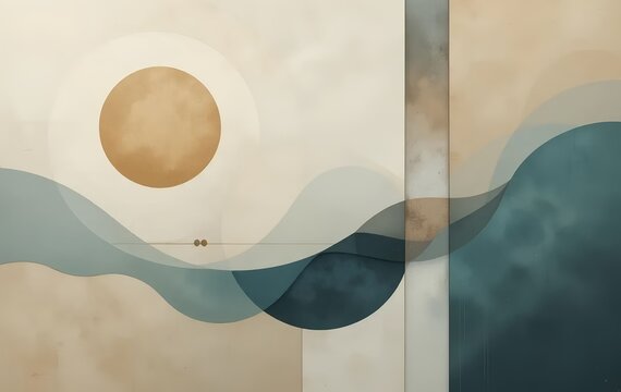Abstract composition representing daily awareness and mindful attention in ordinary routines